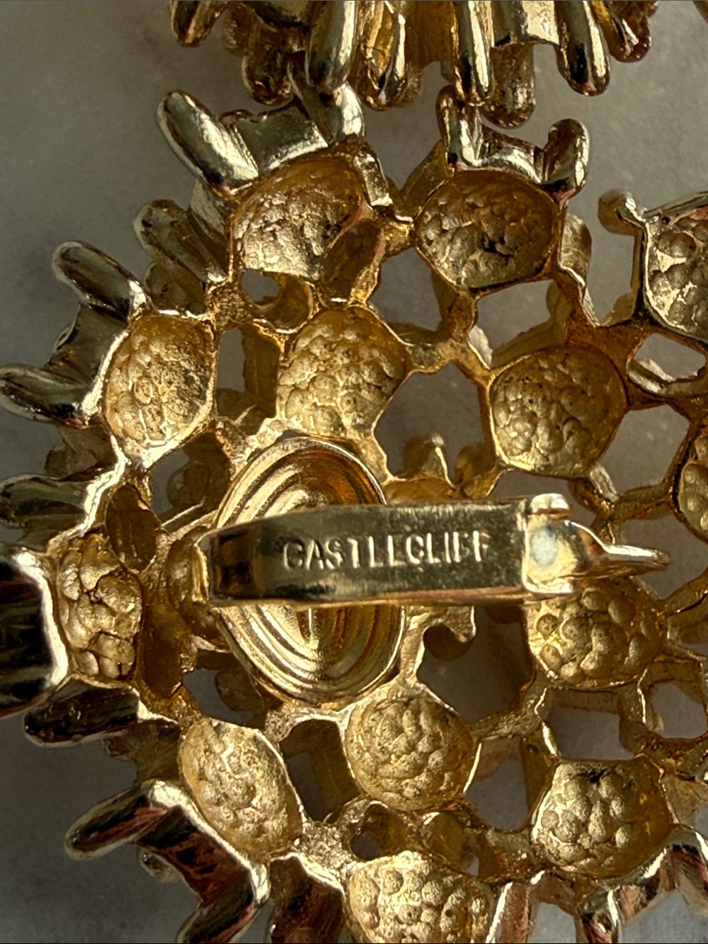 Offer! Vintage atomic era MCM Castlecliff gold anemone brooch bracelet earrings - Picture 6 of 10